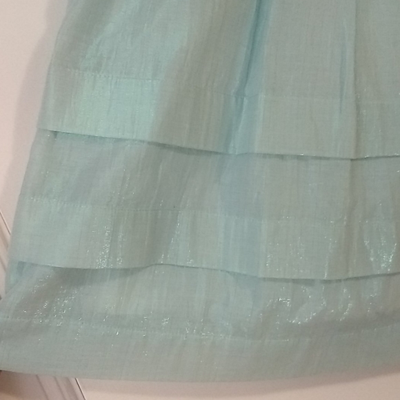 Spanner Aqua Metallic Cotton Pleated Skirt - Picture 5 of 11